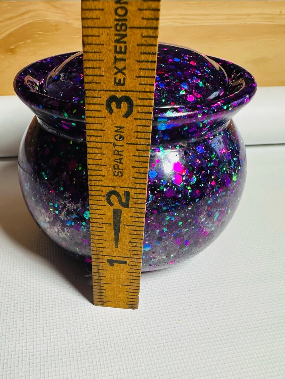 Glittery Purple Resin Jar with Lid
